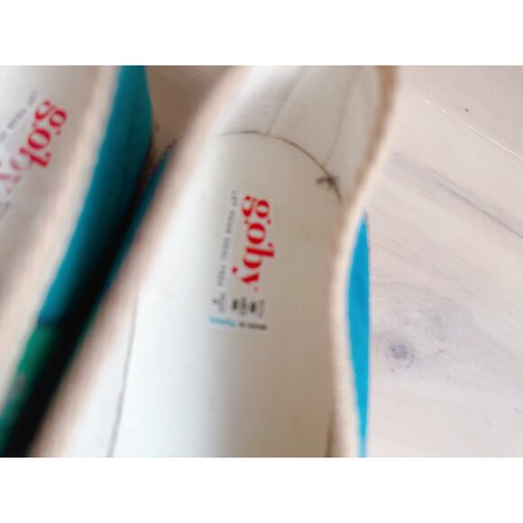 Floral Canvas Espadrilles - Blue and Green - Picture 2 of 8